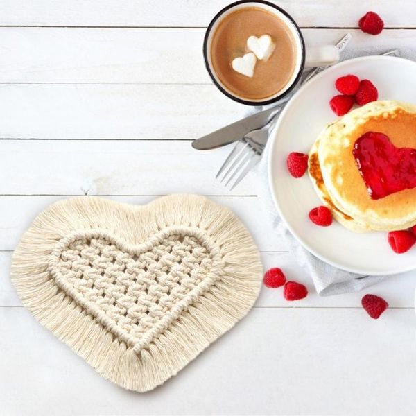 mats & pads bohemian braided coasters woven heart shape cup mat with tassels braid handmade macrame cushion
mats & pads bohemian braided coasters woven heart shape cup mat with tassels braid handmade macrame cushion