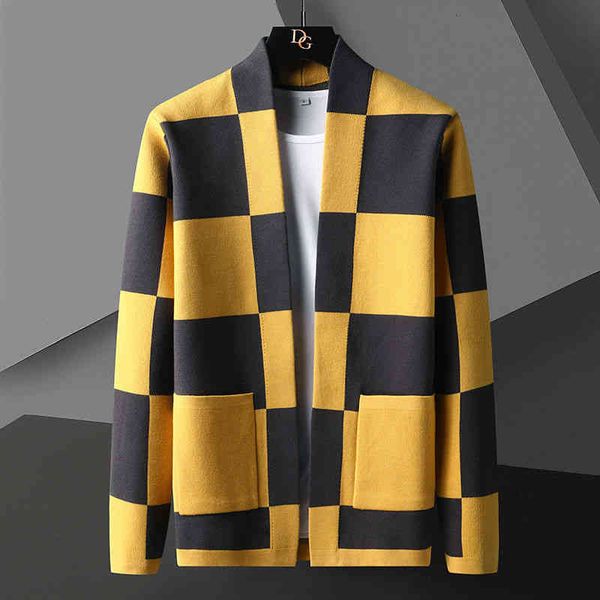 british style autumn new knitted sweater trend brand fashion plaid cardigan coat men leisure yellow blue mens sweaters, Black;white
british style autumn new knitted sweater trend brand fashion plaid cardigan coat men leisure yellow blue mens sweaters, Black;white