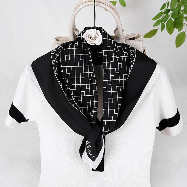 scarves silk scarf women bandana multifunction satin small square shawls handle bag ribbon 2021 lady office foulard neckerchief, Blue;gray
scarves silk scarf women bandana multifunction satin small square shawls handle bag ribbon 2021 lady office foulard neckerchief, Blue;gray