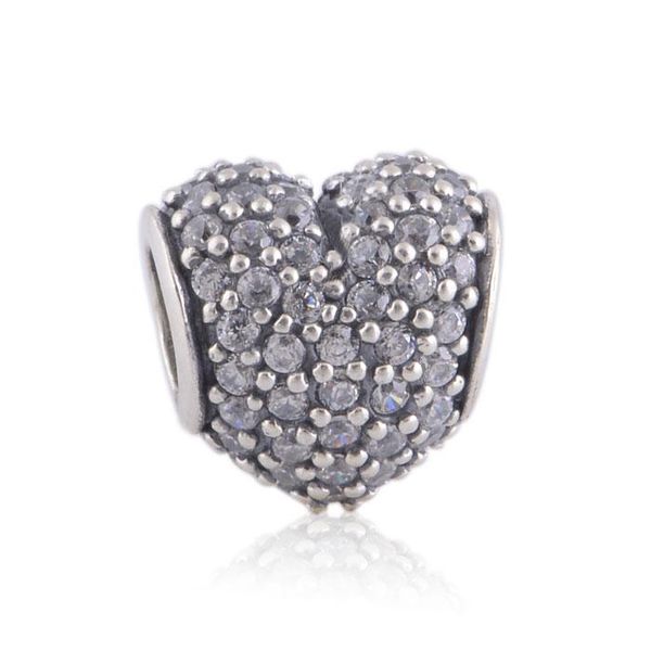 100% 925 sterling silver white pave heart bead fits european jewelry chamilia charm bracelets, Black
100% 925 sterling silver white pave heart bead fits european jewelry chamilia charm bracelets, Black