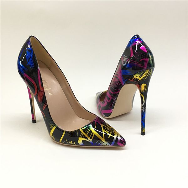 dress shoes spring and autumn color graffiti high heels 12cm pointed thin heel shallow mouth single shoes banquet sfrl, Black
dress shoes spring and autumn color graffiti high heels 12cm pointed thin heel shallow mouth single shoes banquet sfrl, Black