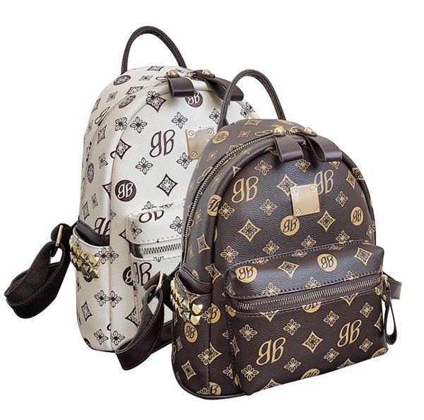 fashion backpack student school bag men women sports outdoor letter printing rivets white brown pu leather work travel easy to store and con
fashion backpack student school bag men women sports outdoor letter printing rivets white brown pu leather work travel easy to store and con