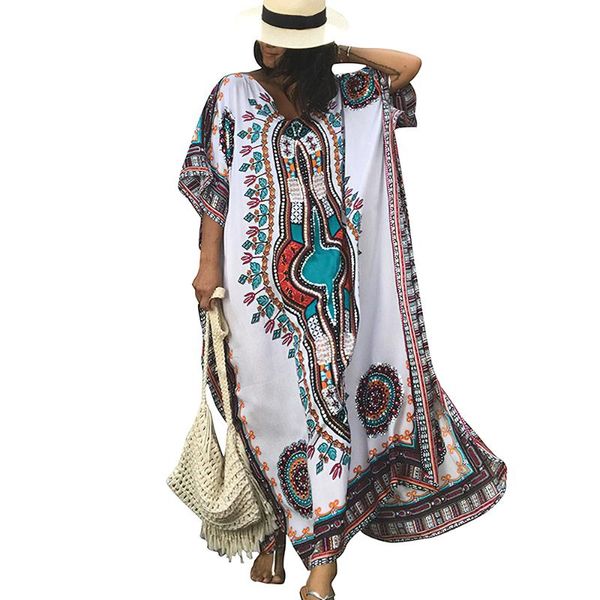 women's swimwear summer boho beachwear kaftan printing loose plus size bikini cover up beach dress women swimsuit pareo long dresses, White;black
women's swimwear summer boho beachwear kaftan printing loose plus size bikini cover up beach dress women swimsuit pareo long dresses, White;black