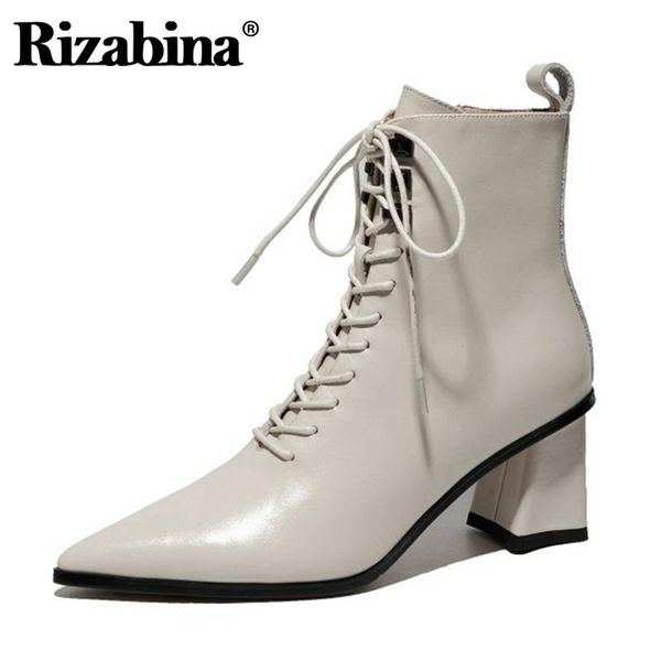 boots rizabina real leather women ankle cross strap pointed toe zipper shoes thick heel warm winter footwear size 33-40, Black
boots rizabina real leather women ankle cross strap pointed toe zipper shoes thick heel warm winter footwear size 33-40, Black