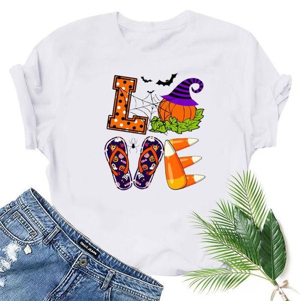 women's t-shirt 2021 halloween love pumpkin fun pattern printing short-sleeved womens and men tees summer, White
women's t-shirt 2021 halloween love pumpkin fun pattern printing short-sleeved womens and men tees summer, White