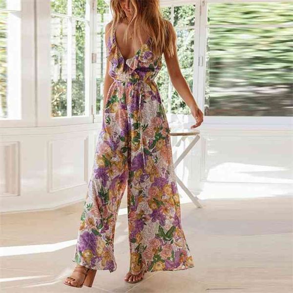 sling summer women sleeveless flower print high waist v neck sashes jumpsuit casual long wide leg female rompers 2021, Black;white
sling summer women sleeveless flower print high waist v neck sashes jumpsuit casual long wide leg female rompers 2021, Black;white