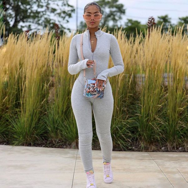 autumn solid fitness body grey black rompers womens jumpsuit zipper turtleneck long sleeve leggings bodycon jumpsuit women, Black;white
autumn solid fitness body grey black rompers womens jumpsuit zipper turtleneck long sleeve leggings bodycon jumpsuit women, Black;white