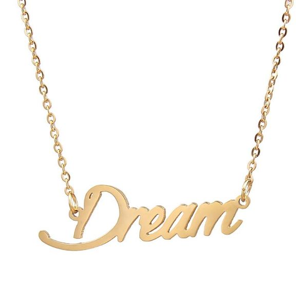 pendant necklaces dream name necklace personalised stainless steel women choker 18k gold plated alphabet letter jewelry friends gift, Silver
pendant necklaces dream name necklace personalised stainless steel women choker 18k gold plated alphabet letter jewelry friends gift, Silver