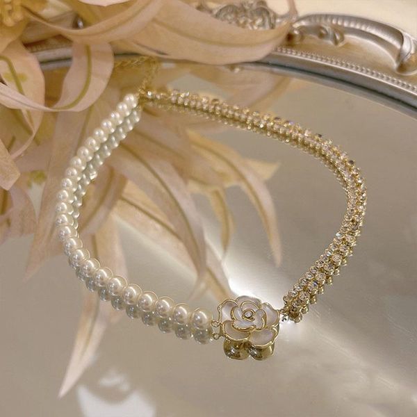 pendant necklaces elegant white camellia flower crystal choker for women pearl chain rhinestone weddings jewelry gift, Silver
pendant necklaces elegant white camellia flower crystal choker for women pearl chain rhinestone weddings jewelry gift, Silver