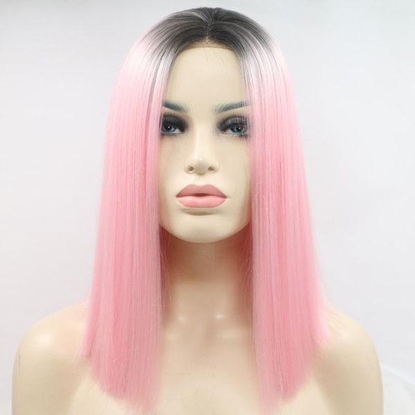 synthetic wigs fashion pink ombre color short straight hair lace front wig pre plucked daily cosplay frontal for women girl, Black
synthetic wigs fashion pink ombre color short straight hair lace front wig pre plucked daily cosplay frontal for women girl, Black