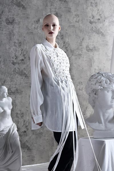 pants msxu feminine design special turn down collar strass tassels casual shirt blouse, White
pants msxu feminine design special turn down collar strass tassels casual shirt blouse, White