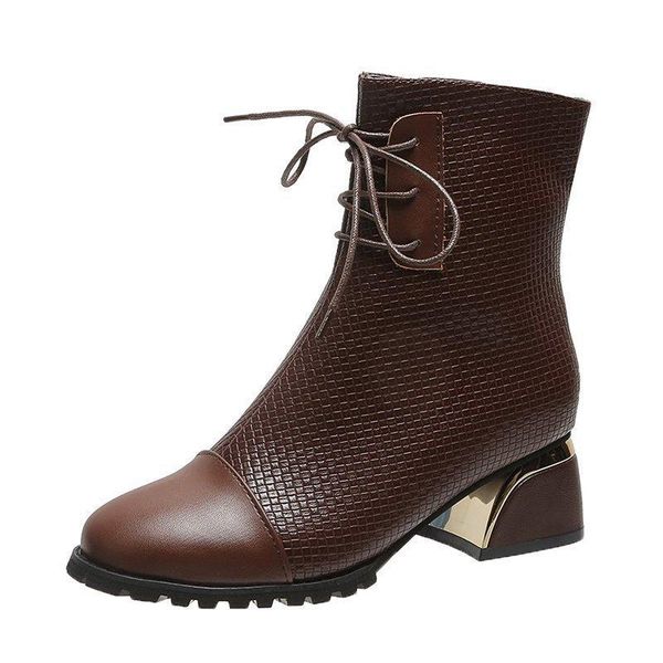 boots 2021 winter mid-tube fashion plus velvet women's, Black