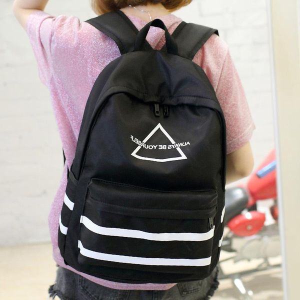 male college high backpack student school printed girl trend korean style nylon fashion bag logo hidjq