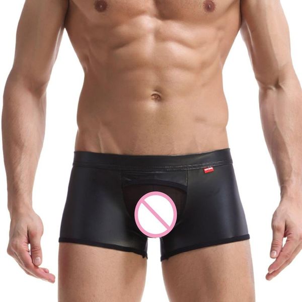 underpants men boxers ga underwear pu leather mens boxer shorts man underwea male men's hoop hollow out, Black;white
underpants men boxers ga underwear pu leather mens boxer shorts man underwea male men's hoop hollow out, Black;white
