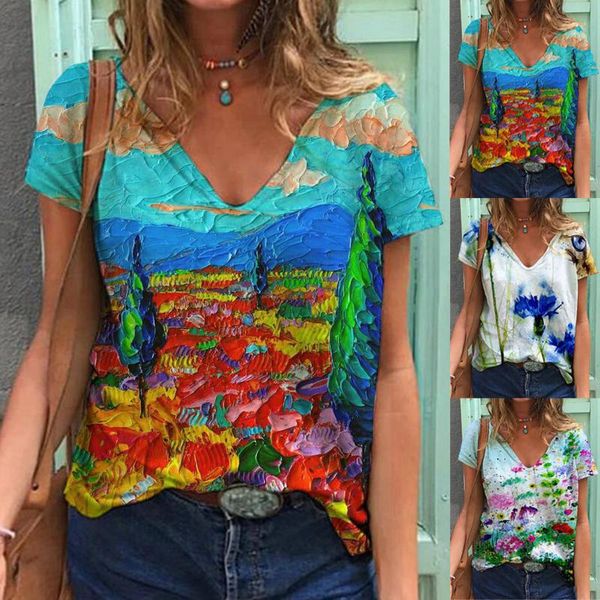 women's t-shirt 35# women casual v neck floral printed t shirt short sleeve plus size summer clothing ropa mujer, White
women's t-shirt 35# women casual v neck floral printed t shirt short sleeve plus size summer clothing ropa mujer, White