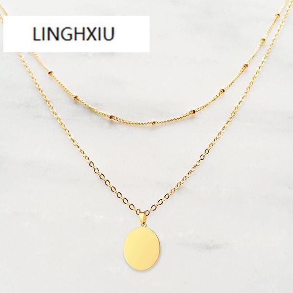 pendant necklaces layered necklace coin stainless steel satellite bead chain disc neckalce for women collar collier gift, Silver
pendant necklaces layered necklace coin stainless steel satellite bead chain disc neckalce for women collar collier gift, Silver