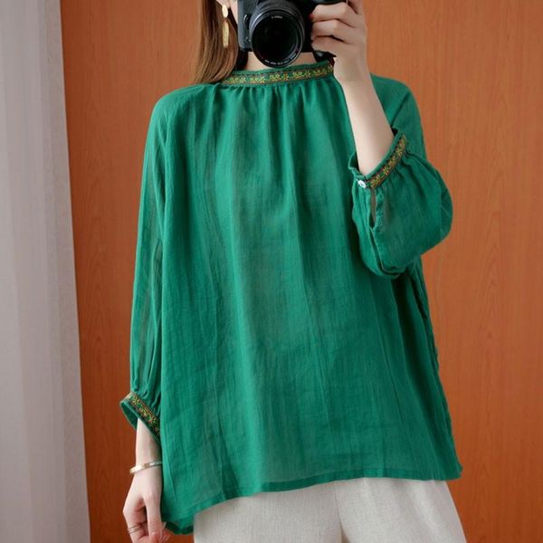 oversized women cotton linen blouses shirts 2021 autumn vintage stand collar embroidery female loose casual s1647 women's &, White
oversized women cotton linen blouses shirts 2021 autumn vintage stand collar embroidery female loose casual s1647 women's &, White