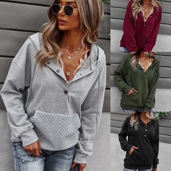 self digned women's 2021 autumn and winter sweater solid color long sleeve coat hood + pocket, Black
self digned women's 2021 autumn and winter sweater solid color long sleeve coat hood + pocket, Black
