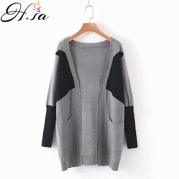 hsa women patchwork cardigan sweater women oversized o-neck sweater pockets knit jacket women knit coat 210716, White;black
hsa women patchwork cardigan sweater women oversized o-neck sweater pockets knit jacket women knit coat 210716, White;black