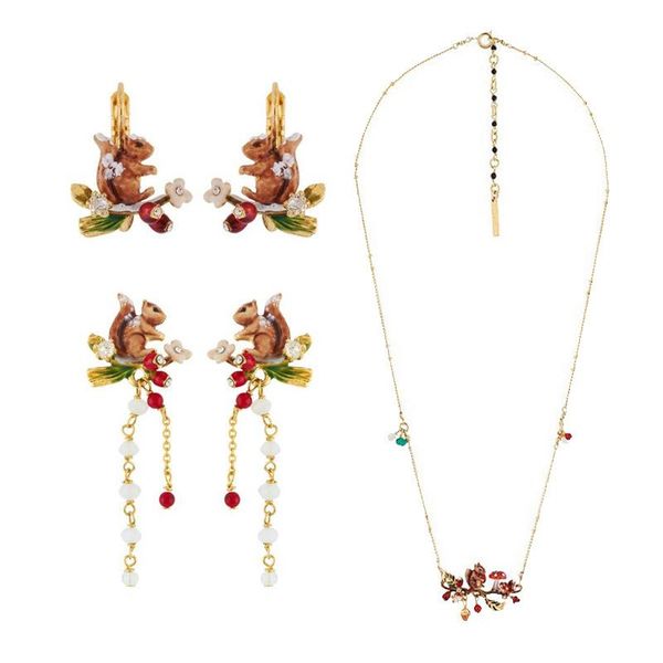 earrings & necklace enamel colored glaze cute animal squirrel series set fashion forest mushroom leaves jewelry woman 2021 trendy, Silver
earrings & necklace enamel colored glaze cute animal squirrel series set fashion forest mushroom leaves jewelry woman 2021 trendy, Silver