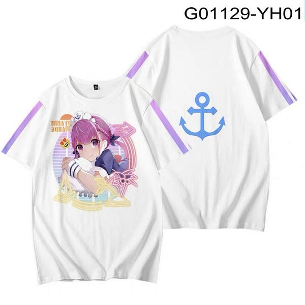 women's t-shirt manga minato aqua summer short sleeve anime clothes cosplay 2 to 14 years old children's t-shirts women top, White
women's t-shirt manga minato aqua summer short sleeve anime clothes cosplay 2 to 14 years old children's t-shirts women top, White