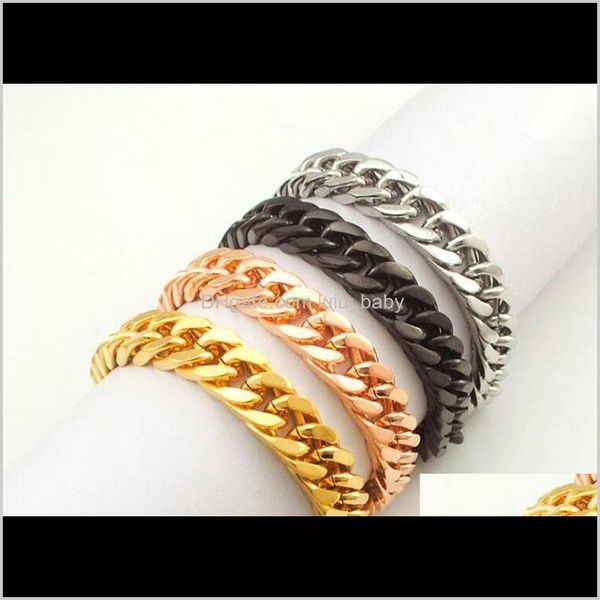 charm jewelry drop delivery 2021 gold plated stainless steel bracelets curb cuban chain mens jewellery fashion, 8dot7" long,10mm wide,w, Golden;silver
charm jewelry drop delivery 2021 gold plated stainless steel bracelets curb cuban chain mens jewellery fashion, 8dot7" long,10mm wide,w, Golden;silver