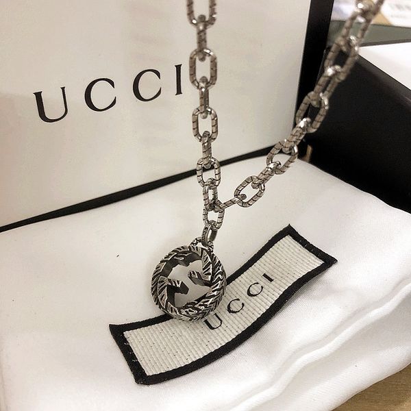 double-g twist interlock new fashion, worn-out men's and women's sweater chain, Silver
double-g twist interlock new fashion, worn-out men's and women's sweater chain, Silver
