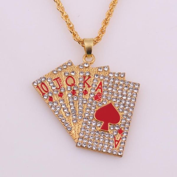pendant necklaces fashion jewelry alloy full rhinestone hip hop poker straight flush long men's and women's necklace, Silver
pendant necklaces fashion jewelry alloy full rhinestone hip hop poker straight flush long men's and women's necklace, Silver