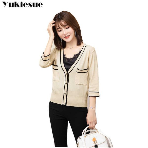 knit cardigan women spring summer v neck solid sweater thin coat casual cardigans 3/4 sleeve jacket 210608, White
knit cardigan women spring summer v neck solid sweater thin coat casual cardigans 3/4 sleeve jacket 210608, White