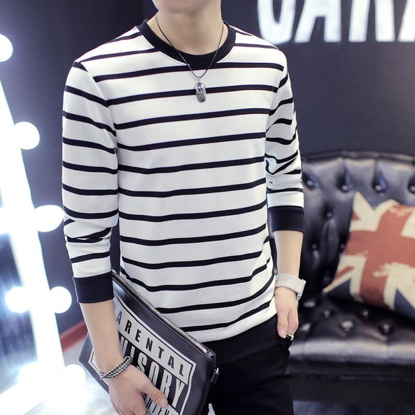mens sweater new spring men's pullover long sleeve sweater super youth slim korean round neck striped, Black
mens sweater new spring men's pullover long sleeve sweater super youth slim korean round neck striped, Black