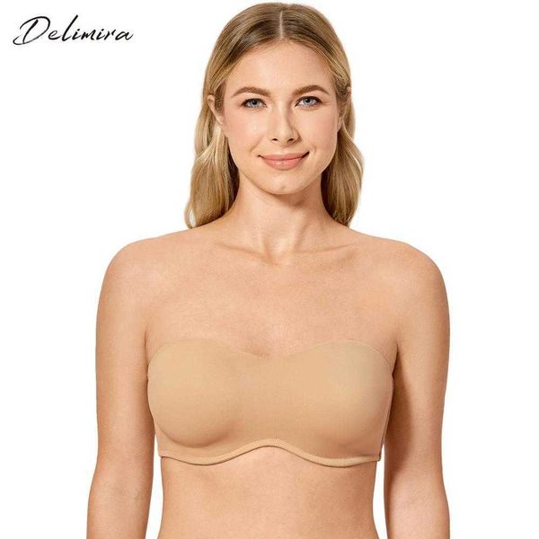 delimira women's plus size smooth seamless invisible full coverage underwire minimizer strapless bra 210623, Red;black
delimira women's plus size smooth seamless invisible full coverage underwire minimizer strapless bra 210623, Red;black