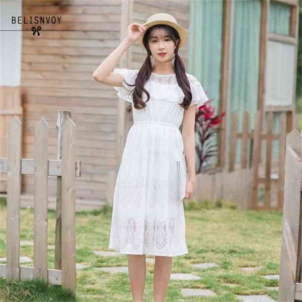summer sweet women dresses ruffled collar hollow out robe femme mori girl lace white elegant dress high waist party vestidos 210520, Black;gray
summer sweet women dresses ruffled collar hollow out robe femme mori girl lace white elegant dress high waist party vestidos 210520, Black;gray
