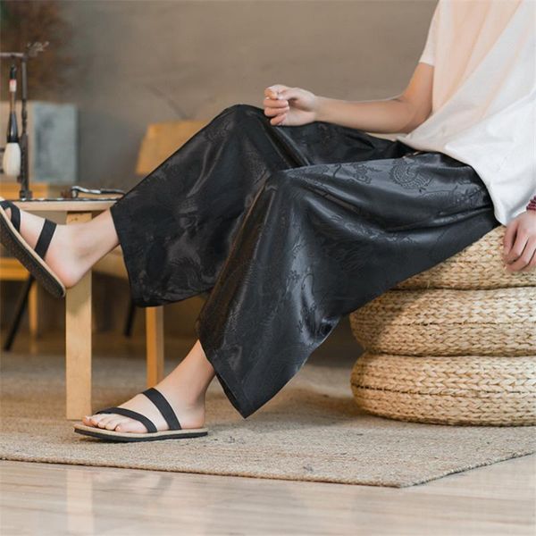 japanese samurai men pants dragon print satin summer wide leg trousers solid color harajuku streetwear black white plus size ethnic clothing, Red
japanese samurai men pants dragon print satin summer wide leg trousers solid color harajuku streetwear black white plus size ethnic clothing, Red