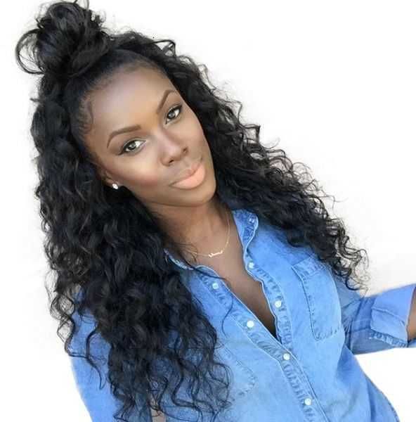 wig fashion partial long curly hair front lace hand hook chemical fiber wig, Black
wig fashion partial long curly hair front lace hand hook chemical fiber wig, Black