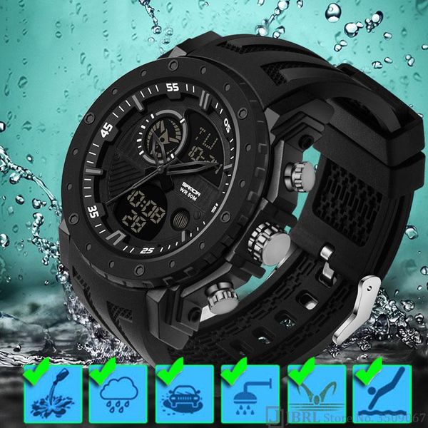 wristwatches brand waterproof watch men watches military army male for clock sport outdoor wristwatch dual display hours, Slivery;brown
wristwatches brand waterproof watch men watches military army male for clock sport outdoor wristwatch dual display hours, Slivery;brown