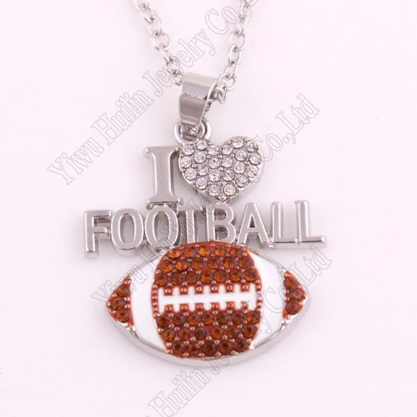 pendant necklaces drop 1.1"*1.2" inches fashion gift crystal i love football 2d link chain necklace fans favorite jewelry, Silver
pendant necklaces drop 1.1"*1.2" inches fashion gift crystal i love football 2d link chain necklace fans favorite jewelry, Silver
