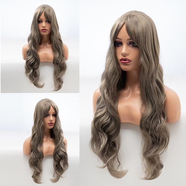 human ponytails europe and america net product wave curly hair lady headgear silver long gradient wig high temperature wire, Black
human ponytails europe and america net product wave curly hair lady headgear silver long gradient wig high temperature wire, Black