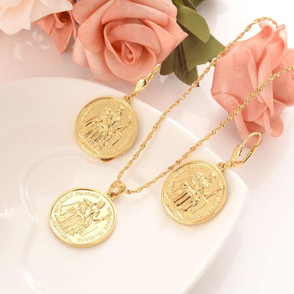 wedding jewelry sets bangrui union francaise coin gold color & brass,arab/africa earring pendant set women girl souvenir gift dropship, Slivery;golden
wedding jewelry sets bangrui union francaise coin gold color & brass,arab/africa earring pendant set women girl souvenir gift dropship, Slivery;golden