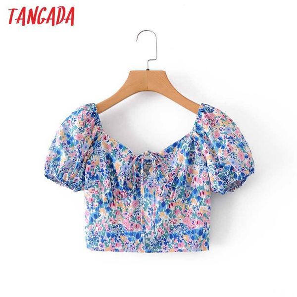 tangada women retro print crop shirt short sleeve summer chic female slim shirt 2m127 210609, White
tangada women retro print crop shirt short sleeve summer chic female slim shirt 2m127 210609, White