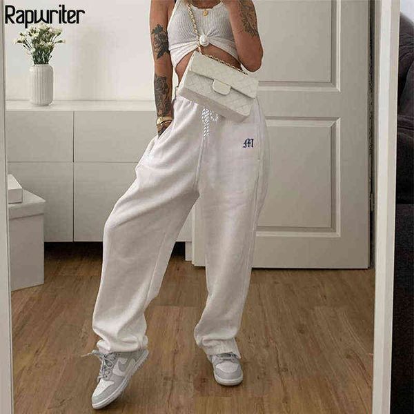 rapwriter streetwear drawstring embroidery side zipper white sweatpants jogger women harajuku wide trousers hip hop pants capris 211124, Black;white
rapwriter streetwear drawstring embroidery side zipper white sweatpants jogger women harajuku wide trousers hip hop pants capris 211124, Black;white
