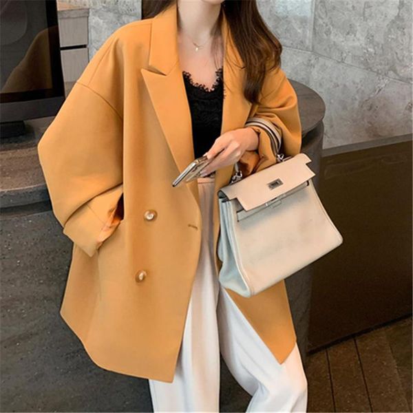 women's suits & blazers 2021 autumn winter chic long blazer outwear solid color loose suit ladies office wear sleeve jacket, White;black
women's suits & blazers 2021 autumn winter chic long blazer outwear solid color loose suit ladies office wear sleeve jacket, White;black