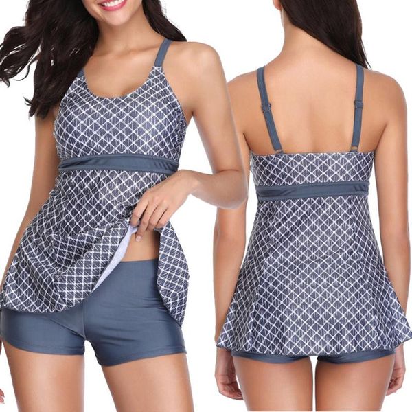 swimsuit women's plus size gray plaid two-piece v-neck tankini suit retro printed skirt one-piece suits
swimsuit women's plus size gray plaid two-piece v-neck tankini suit retro printed skirt one-piece suits