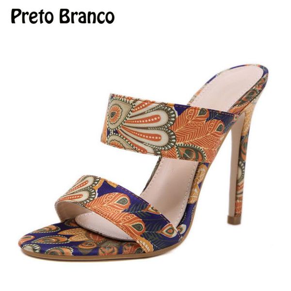 spring orange slipper peacock pattern sandals fine high heels color panel high-heel, Black
spring orange slipper peacock pattern sandals fine high heels color panel high-heel, Black