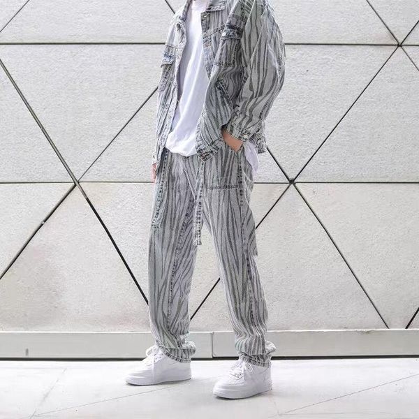 men's jeans zebra print mens fashion closing trends loose straight high street draping wide leg distressed cargo denim for men, Blue
men's jeans zebra print mens fashion closing trends loose straight high street draping wide leg distressed cargo denim for men, Blue