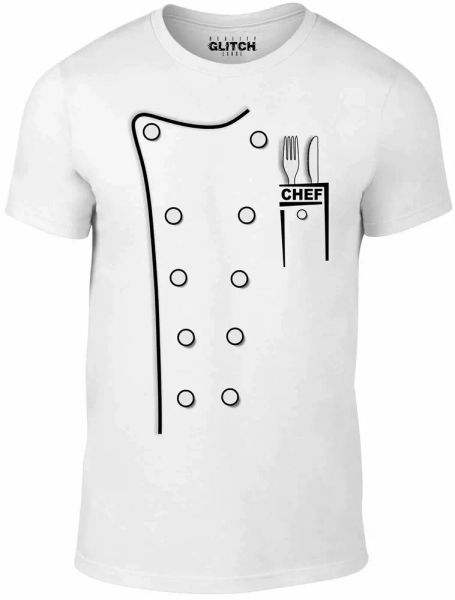 chef whites t-shirt - men's funny cooking gift cook food outfit kitchen costume, White;black 
chef whites t-shirt - men's funny cooking gift cook food outfit kitchen costume, White;black