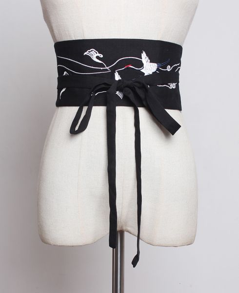style versatile hanfu accessories antique cotton hemp chinese crane embroidery decorative waist beltdoqu, Black;brown
style versatile hanfu accessories antique cotton hemp chinese crane embroidery decorative waist beltdoqu, Black;brown