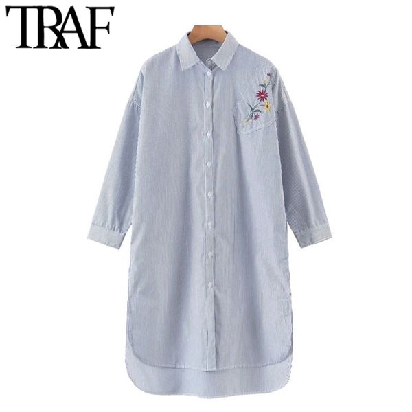 women fashion floral embroidery striped asymmetry blouses vintage long sleeve button-up female shirts chic 210507, White
women fashion floral embroidery striped asymmetry blouses vintage long sleeve button-up female shirts chic 210507, White