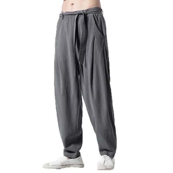 men's pants spring and summer harem casual elastic waist linen joggers hip hop trousers sweatpants oversize, Black
men's pants spring and summer harem casual elastic waist linen joggers hip hop trousers sweatpants oversize, Black