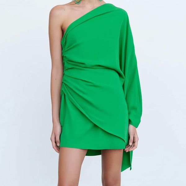 casual dresses yenkye women asymmetric draped green dress ladies party mini vestido, Black;gray
casual dresses yenkye women asymmetric draped green dress ladies party mini vestido, Black;gray