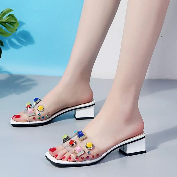 slippers rimocy transparent pvc rivet summer sandals women comfortable square med heels slides woman open toe outdoor 2021, Black
slippers rimocy transparent pvc rivet summer sandals women comfortable square med heels slides woman open toe outdoor 2021, Black